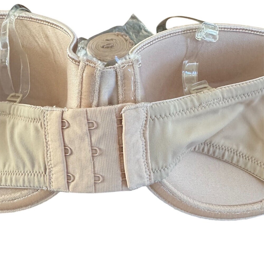 Ellen Tracy Beige Strapless Convertible Push-Up Underwire Padded Bra Size 36C - Picture 5 of 9